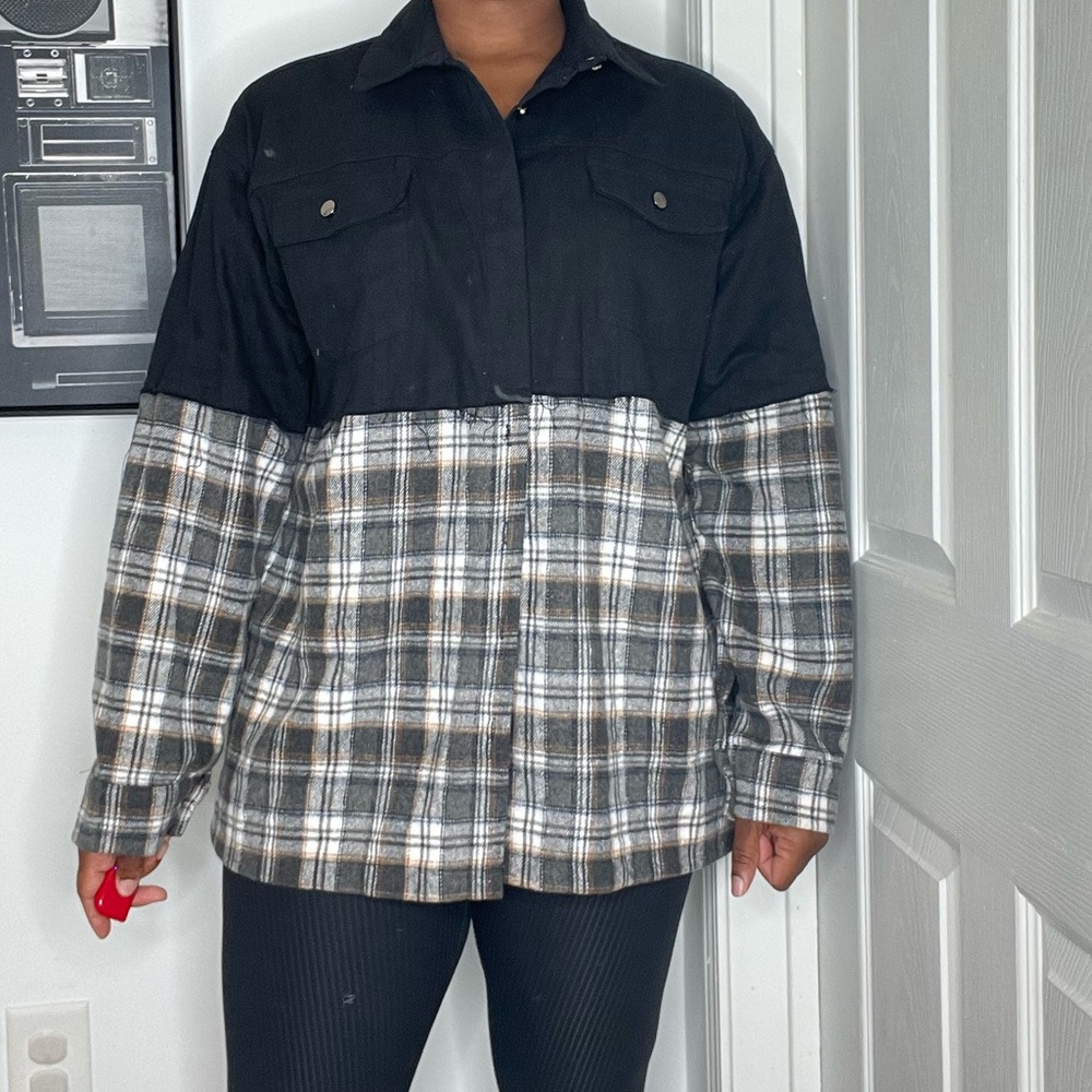 Denim jacket plaid